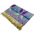 Luxurious Paisley Pashmina PL56-08 Purple Blue