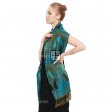 Luxurious Paisley Pashmina PL56-10 Blue Black