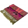 Luxurious Paisley Pashmina PL56-17 Hot Pink Olive