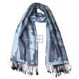 Two Tone Rose Pashmina 5406 SkyBlue/Black