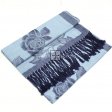 Two Tone Rose Pashmina 5406 SkyBlue/Black