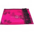 Two Tone Rose Pashmina 5408 HotPink/Black