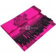 Two Tone Rose Pashmina 5408 HotPink/Black