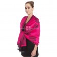 Two Tone Rose Pashmina 5408 HotPink/Black