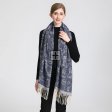 Reversible Puppy Print Cashmere Feel Shawl SF23153-5 Navy