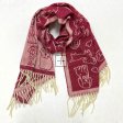 Reversible Puppy Print Cashmere Feel Shawl SF23153-6 Burgundy