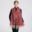 Reversible Puppy Print Cashmere Feel Shawl SF23153-6 Burgundy