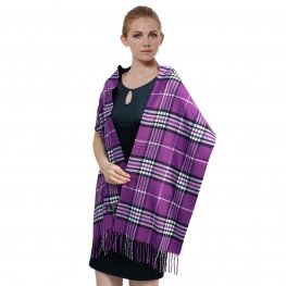 Giant Check Scarf C07-7 Purple