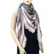 Speckle & Border Pattern Blanket Scarf YZ60 Black