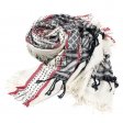 Speckle & Border Pattern Blanket Scarf YZ60 Black