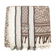 Speckle & Border Pattern Blanket Scarf YZ60 Brown