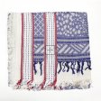 Speckle & Border Pattern Blanket Scarf YZ60 Navy