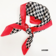 Satin Houndstooth Scarf LR2009 Black/White/Red