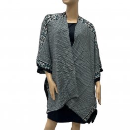 Teal Geometric Print Kimono HR23021-31