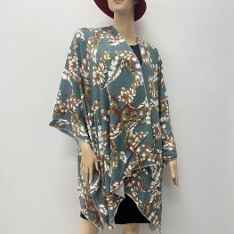 Causual Leaf Pattern Kimono HR23021-120