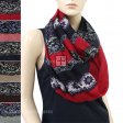 Striped Floral Infinity Scarf 7533 (6 Colors, 1Doz)