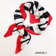 Satin Zebra Print Scarf LR2033-1 Black/White/Red