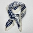 Satin Abstract Print Scarf LR2045-2 Navy