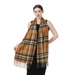 Cashmere Feel Scarf NY162 Brown/Black/Red