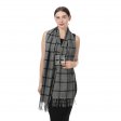 Classic Woven Cashmere Feel Scarf 51753: Grey/Blk