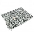 Small Leopard Pashmina W057-3 Black/White