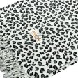 Small Leopard Pashmina W057-3 Black/White