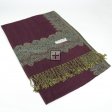 Border Pattern Pashmina PL0307 Dark Burgundy