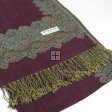 Border Pattern Pashmina PL0307 Dark Burgundy