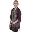 Border Pattern Pashmina PL0307 Dark Burgundy