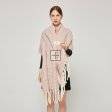SF231431Knitted Mohair Shawl with Pearls:Soft Pink