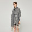 SF231433 Knitted Mohair Shawl with Pearls: Grey Multi