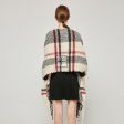 Stylish Plaid Mohair Shawl: Ivory Multi SF231441