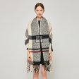 Stylish Plaid Mohair Shawl: Ivory Multi SF231441