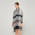 Stylish Plaid Mohair Shawl: Grey Multi SF231442