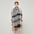 Stylish Plaid Mohair Shawl: Grey Multi SF231442