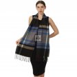 CASHMERE FEEL SCARF SW-12 Brown/Blue/Grey