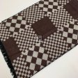 W1006-2 Geometric Fashion Scarf: Cream/Coffee