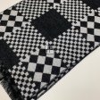 W1006-3 Vintage Cashmere Feel Scarf: Black/White