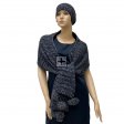 Cable Knit Scarf & Hat Set WT054BLK