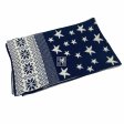 Reversible Knit Star Pattern Scarf  WT05NBL Navy (1 color,1Doz)