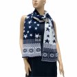 Reversible Knit Star Pattern Scarf  WT05NBL Navy (1 color,1Doz)