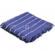 22105Luxe Soft Prolong Oversize Stripe Winter Scarf Blue