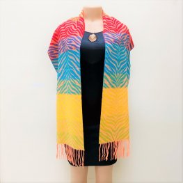 Cashmere Feel Scarf 501-3 Color: RainbowOrange