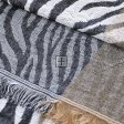 Double Layer Bold Zebra Print Pashmina #6601 Color:Black