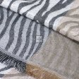 Double Layer Bold Zebra Print Pashmina #6602 Color: Grey