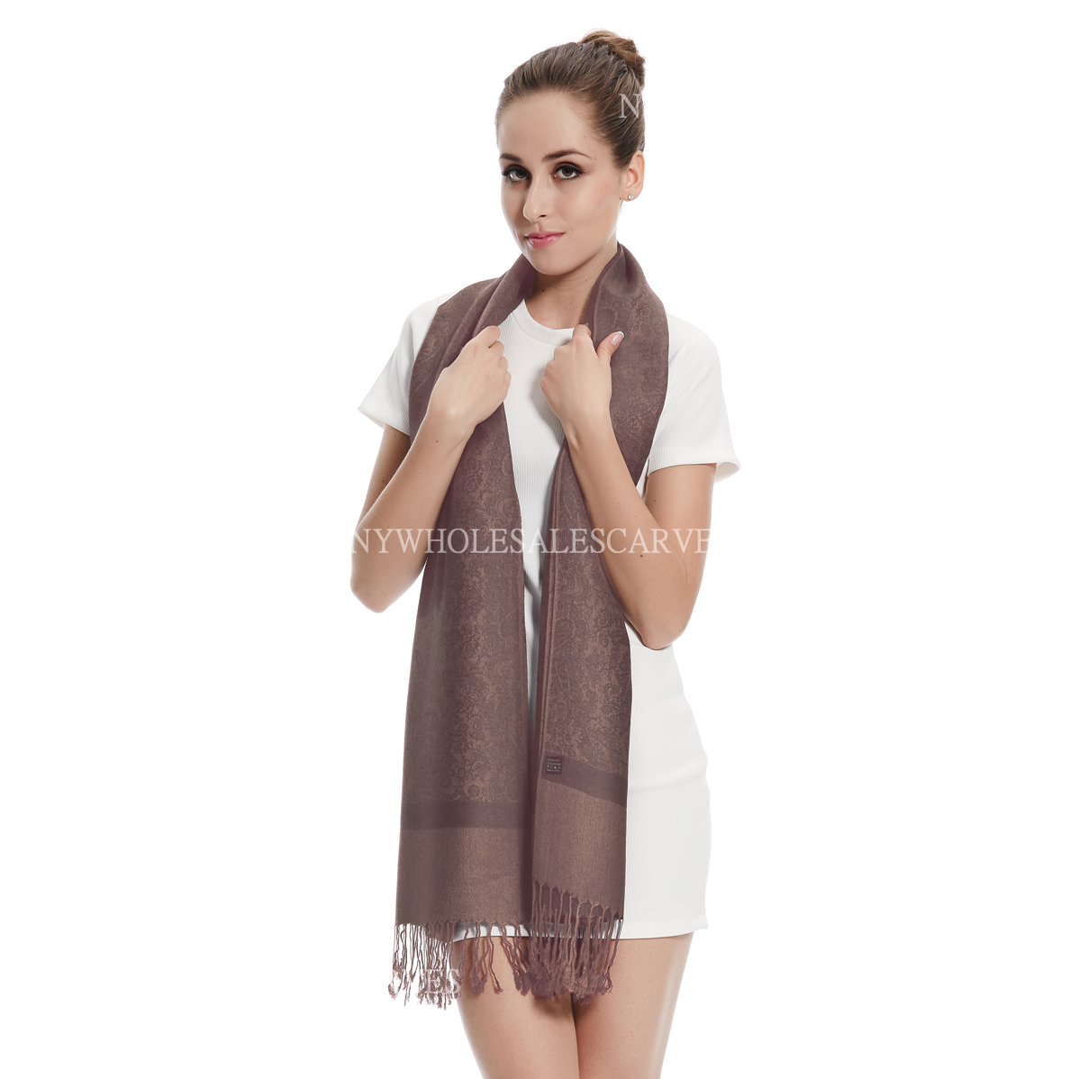 Jacquard Pashmina PL1802 Dark Chocolate