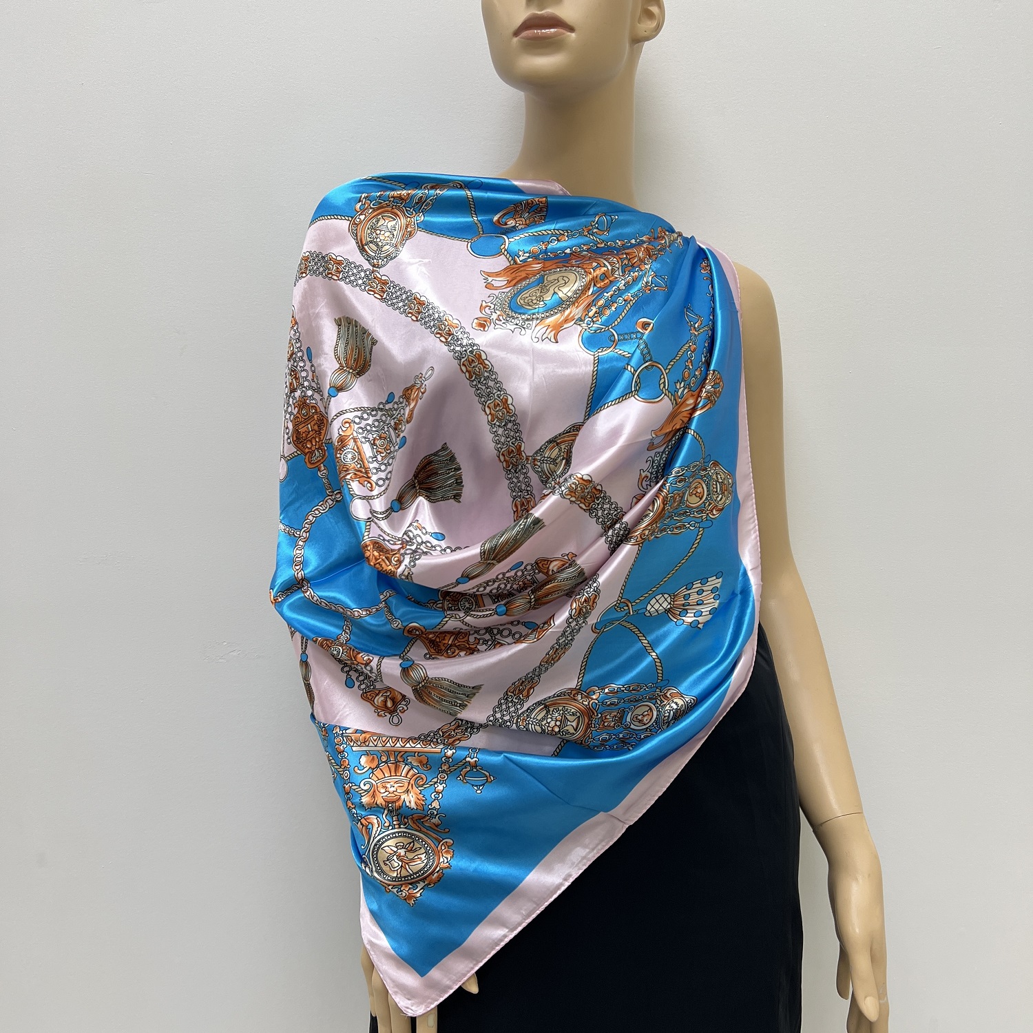 Women Silky Satin Shawl 85034-7