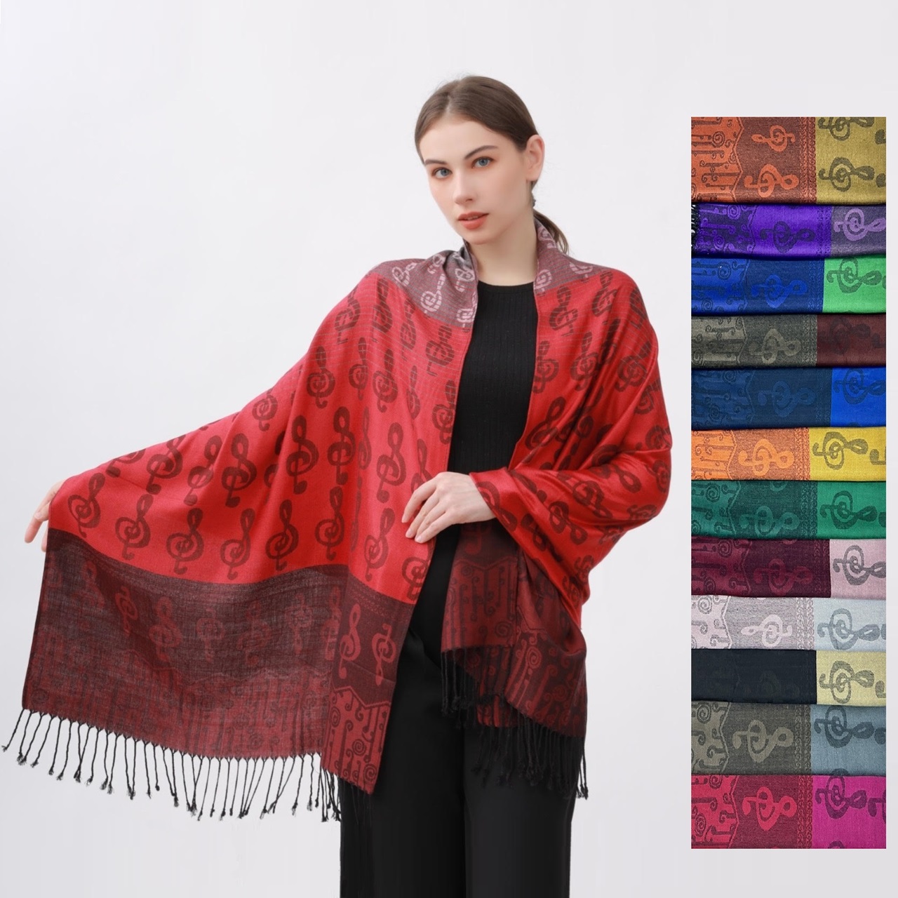 Music Score Pashmina NY23200 (12 Colors, 1DZ)