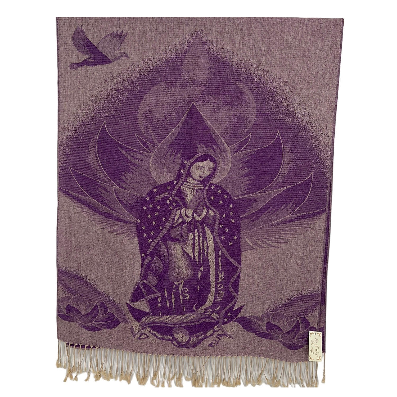 Virgin Mary Pashmina NY23202-1 Purple