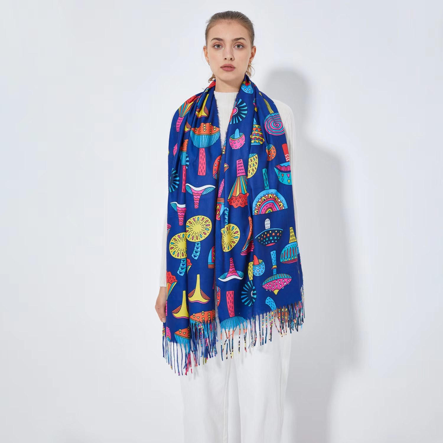 Magic Mushroom Print Shawl SF240123